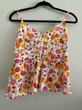 Loft Cami Tank Top Fruit Print Beach Resort MP